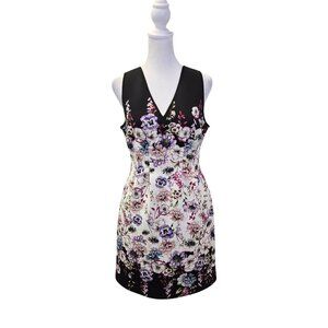 White House Black Market Floral Scuba Fit & Flare Dress Size 4